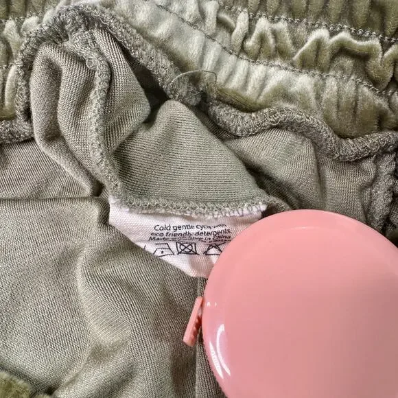 Araminta James Velour Jogger Olive Green Women’s Small Pockets Y2K Velvet Lounge - Picture 8 of 13